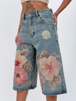 Jeans | Blug 3/4 cu imprimeu floral - imagine 5