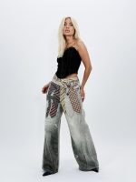 Jeans | Blug wide leg cu imprimeu cravată - imagine 2