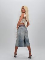Jeans | Blug wide leg 3/4 imprimat - imagine 7