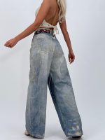 Jeans | Blug wide leg imprimat cravată - imagine 6
