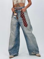 Jeans | Blug wide leg imprimat cravată - imagine 3