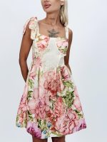 Rochie scurtă cu imprimeu floral - imagine 8
