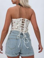 Top corset cu imprimeu floral - imagine 5