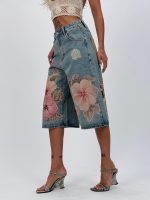 Jeans | Blug 3/4 cu imprimeu floral - imagine 3
