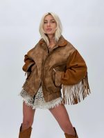 Jachetă oversized cu franjuri - imagine 4