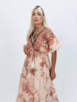 Rochie lungă cu imprimeu floral - imagine 4