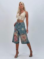 Jeans | Blug 3/4 cu imprimeu floral - imagine 2
