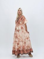 Rochie lungă cu imprimeu floral - imagine 3