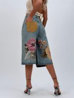 Jeans | Blug 3/4 cu imprimeu floral - imagine 6