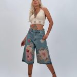 Jeans | Blug 3/4 cu imprimeu floral