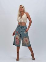 Jeans | Blug 3/4 cu imprimeu floral