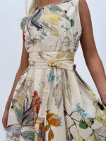 Rochie midi din bumbac imprimat - imagine 5