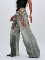 Jeans | Blug wide leg cu imprimeu cravată - imagine 5
