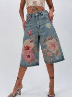 Jeans | Blug 3/4 cu imprimeu floral - imagine 4