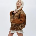 Jachetă oversized cu franjuri