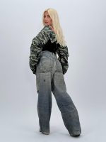 Jeans | Blug wide leg nisipiu imprimat rupturi - imagine 6