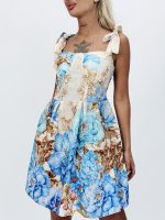 Rochie scurtă cu imprimeu floral - imagine 3