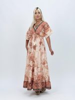 Rochie lungă cu imprimeu floral - imagine 2