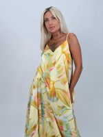 Rochie lungă din satin imprimat - imagine 10