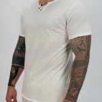 Tricou din bumbac cu 3 nasturi