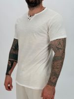 Tricou din bumbac cu 3 nasturi