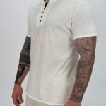 Tricou din bumbac cu 4 nasturi