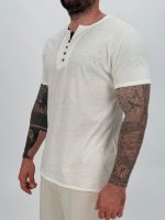 Tricou din bumbac cu 4 nasturi