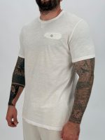 Tricou din bumbac cu buzunar la piept și nasture - imagine 2