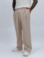 Pantalon cu pense și dungi - imagine 3