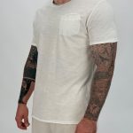 Tricou din bumbac cu buzunar la piept