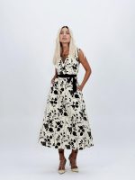 Rochie midi din bumbac cu imprimeu floral și buzunare