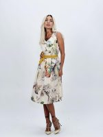 Rochie midi din bumbac cu imprimeu floral - imagine 3