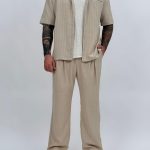 Pantalon cu pense și dungi