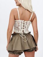 Top corset crem cu dantelă - imagine 4