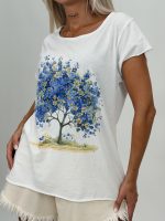 Tricou din bumbac cu imprimeu copac și ștrasuri - imagine 2