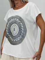 Tricou din bumbac cu model indi - imagine 2