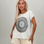 Tricou din bumbac cu model indi