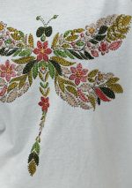 Tricou din bumbac cu imprimeu libelulă și strasuri - imagine 3
