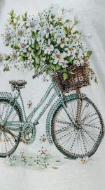 Tricou din bumbac cu imprimeu bicicletă și ștrasuri - imagine 3