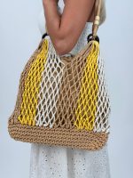 Geantă croșetată cu accesorii din lemn - imagine 14