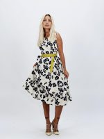 Rochie midi din bumbac cu imprimeu