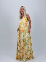 Rochie lungă din satin imprimat - imagine 7