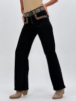 Jeans | Blug wide leg cu broderie - imagine 13