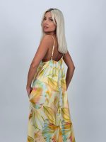 Rochie lungă din satin imprimat - imagine 13