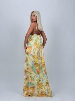 Rochie lungă din satin imprimat - imagine 12