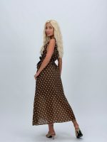 Rochie midi cu buline și cordon în talie - imagine 10