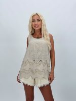 Top din bumbac cu broderie - imagine 5