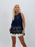 Top din bumbac cu broderie - imagine 21