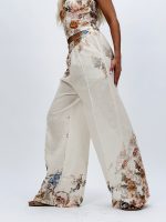 Pantalon cu imprimeu floral - imagine 3