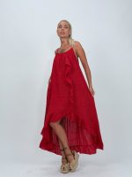 Rochie din in cu bretele - imagine 8